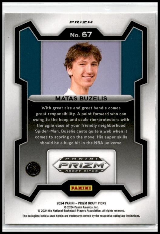 2024 Panini Prizm Draft Picks Silver #67 Matas Buzelis NBA G League Ignite
