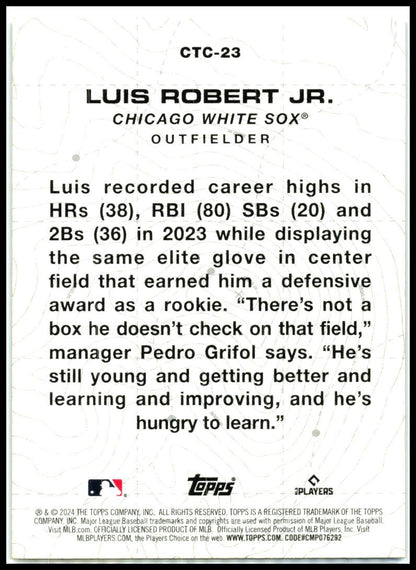 2024 Topps City to City #CTC-23 Luis Robert Jr. Chicago White Sox