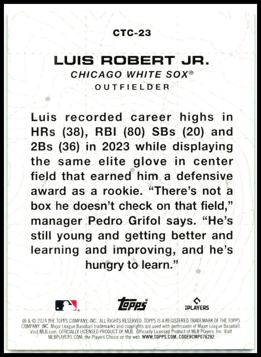 2024 Topps City to City #CTC-23 Luis Robert Jr. Chicago White Sox