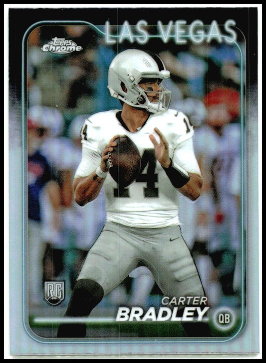 2024 Topps Chrome Refractor #272 Carter Bradley Rookie Las Vegas Raiders