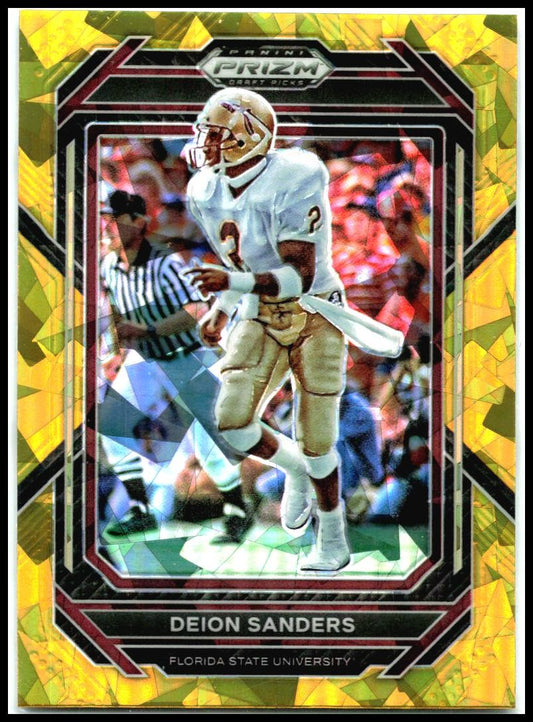 2023 Panini Prizm Draft Picks Gold Ice #28 Deion Sanders Falcons