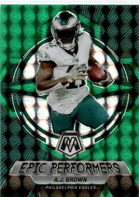 2023 Panini Mosaic Epic Performers Mosaic Green #EP-AB A.J. Brown Eagles