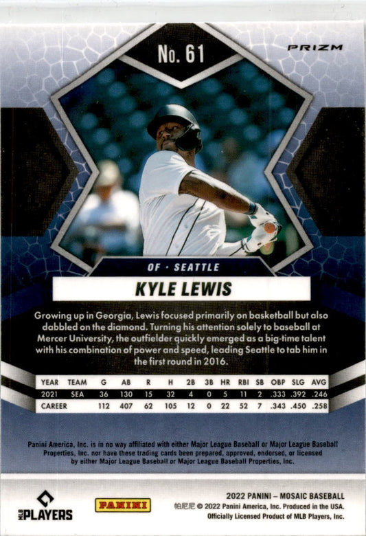 2022 Panini Mosaic Genesis #61 Kyle Lewis Seattle Mariners