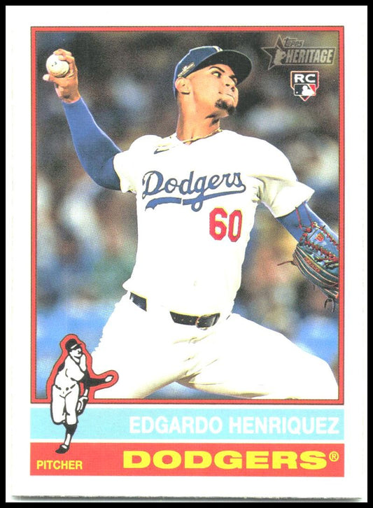2025 Topps Heritage #180 Edgardo Henriquez Rookie Los Angeles Dodgers