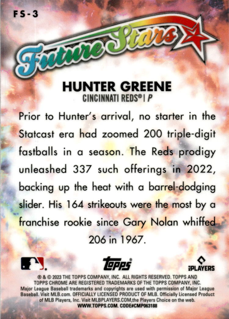 2023 Topps Chrome Future Stars #FS-3 Hunter Greene Cincinnati Reds