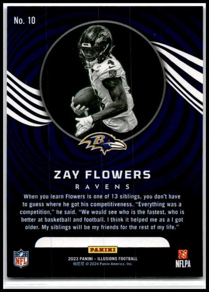 2023 Panini Illusions #10 Zay Flowers Rookie Baltimore Ravens