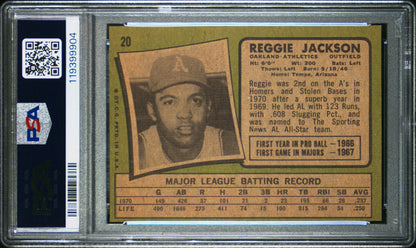 1971 Topps #20 Reggie Jackson Oakland Athletics PSA 4