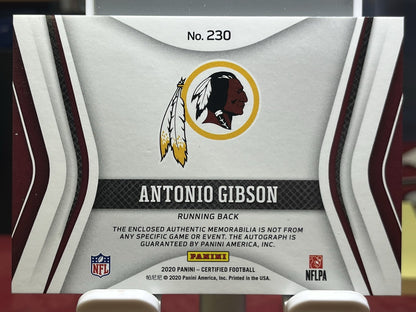 2020 Certified Freshman Fabric ORANGE ANTONIO GIBSON RPA #/349