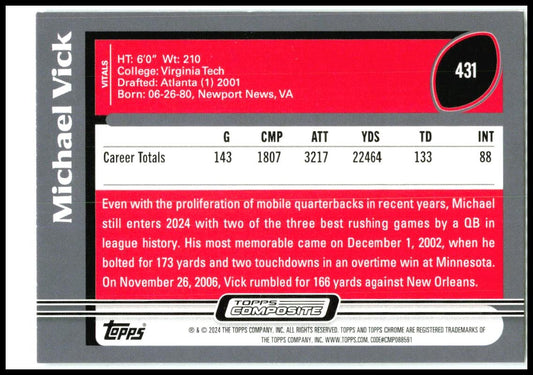 2023 Composite Archives Rainbow Foilboard #431 Michael Vick Atlanta Falcons