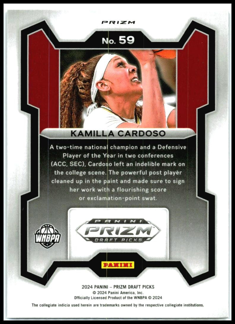 2024 Panini Prizm Draft Picks Prizms Purple Wave #59 Kamilla Cardoso Sky