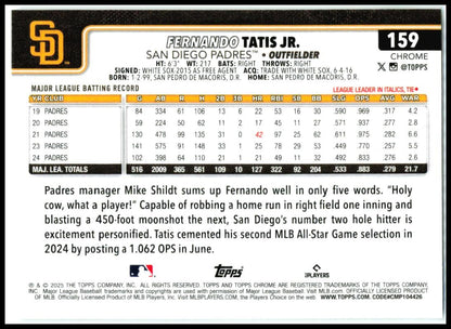 2025 Topps Chrome #159 Fernando Tatis JR Paders
