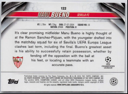 2023-24 Topps Chrome UEFA Club Competitions #122 Manu Bueno