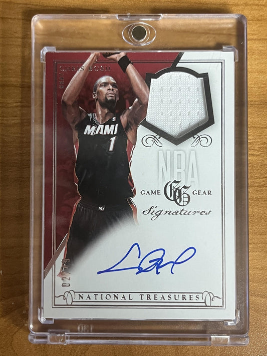 2013-14 National Treasures Game Gear Signatures #/49 #GS-CB Chris Bosh Heat