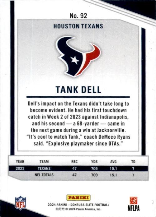 2024 Donruss Elite Status Explosion #92 Tank Dell #/875 Houston Texans
