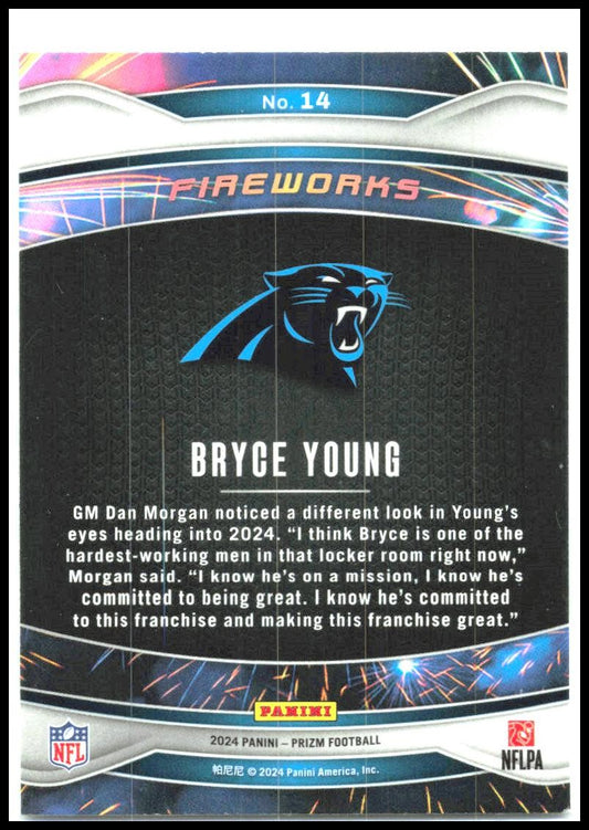 2024 Panini Prizm Fireworks #14 Bryce Young Carolina Panthers