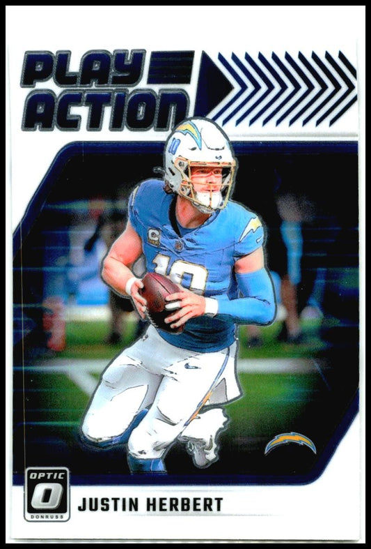 2024 Donruss Optic Play Action #16 Justin Herbert Los Angeles Chargers