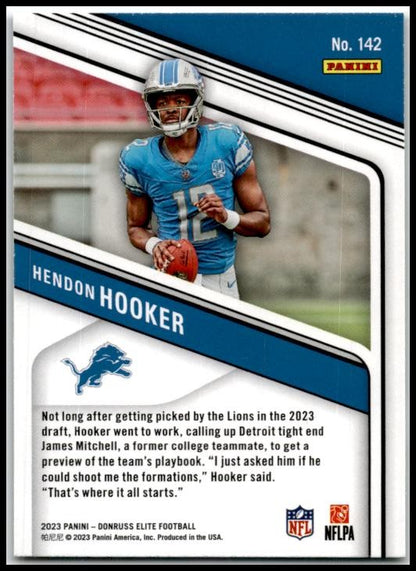 2023 Donruss Elite Green Disco #142 Hendon Hooker Rookie Detroit Lions
