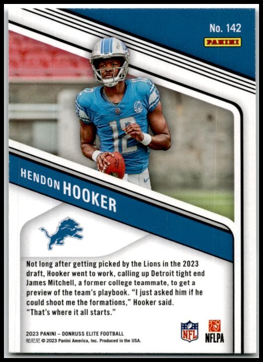 2023 Donruss Elite Green Disco #142 Hendon Hooker Rookie Detroit Lions