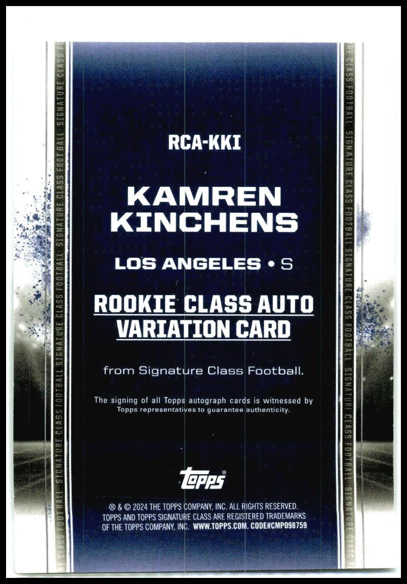 2024 Signature Class Rookie Class Auto Variation #RCA-KKI Kamren Kinchens Auto