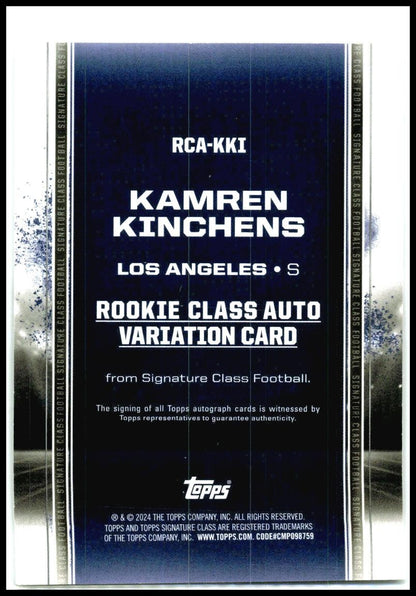 2024 Signature Class Rookie Class Auto Variation #RCA-KKI Kamren Kinchens Auto