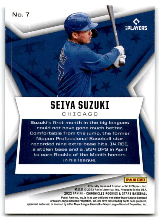2022 Panini Rookie & Stars Seiya Suzuki Rookie Chicago Cubs #7