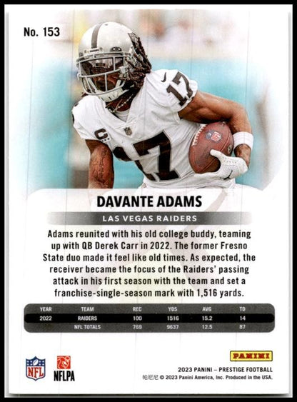 2023 Panini Prestige #153 Davante Adams Las Vegas Raiders
