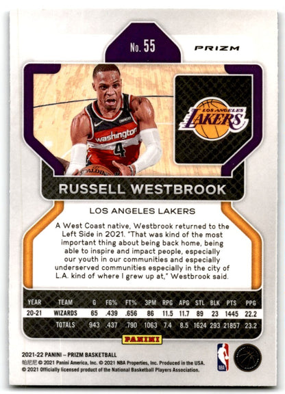 2021-22 Panini Prizm Ice Prizm Russell Westbrook Los Angeles Lakers #55