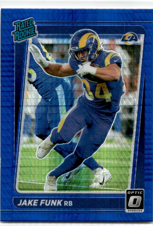 2021 Donruss Optic Blue Hyper #295 Jake Funk Los Angeles Rams