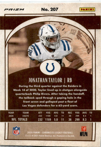 2020 Panini Chronicles Silver #207 Jonathan Taylor Rookie