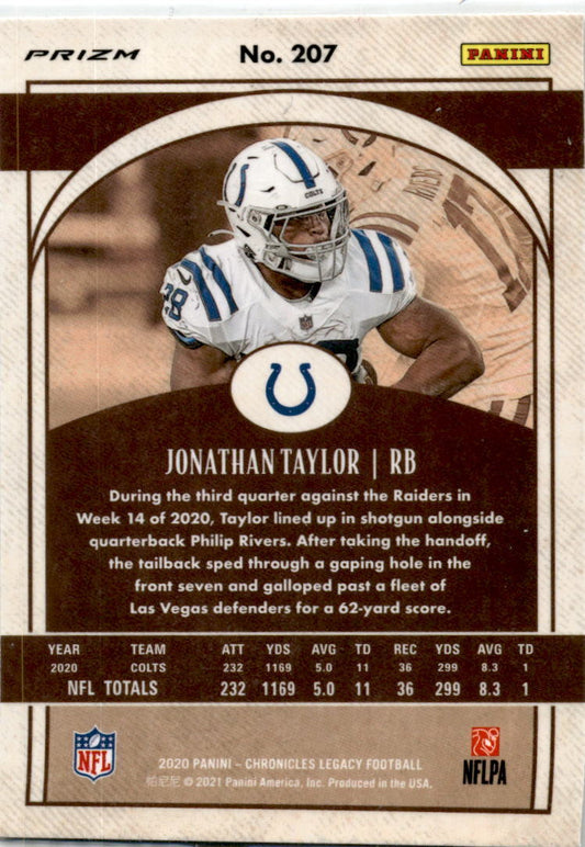 2020 Panini Chronicles Silver #207 Jonathan Taylor Rookie