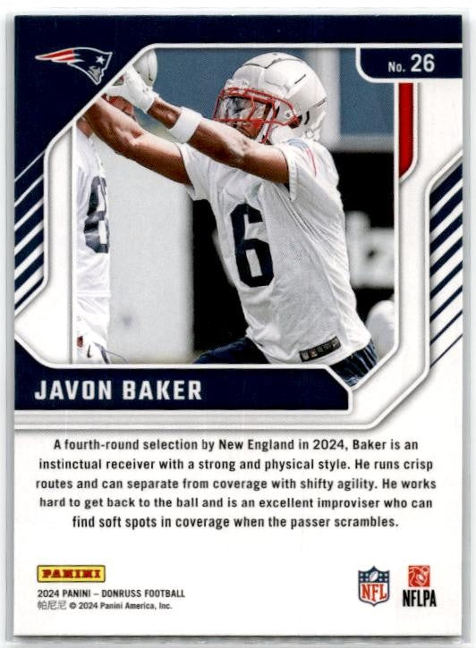 2024 Donruss The Elite Series Rookies #26 Javon Baker New England Patriots