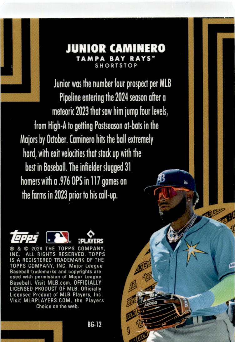 2024 Topps Update Topps Black Gold #BG-12 Junior Caminero Rays