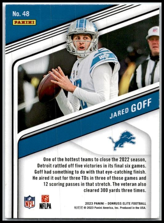 2023 Donruss Elite #48 Jared Goff Detroit Lions