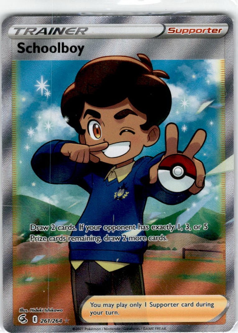 Schoolboy 261/264 SWSH Fusion Strike Holo Full Art Ultra Rare