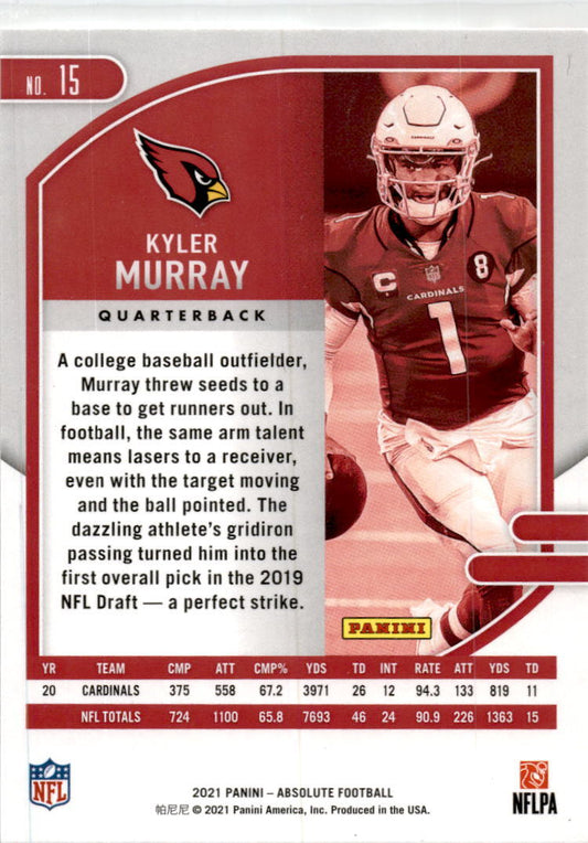 2021 Panini Absolute #15 Kyler Murray Arizona Cardinals