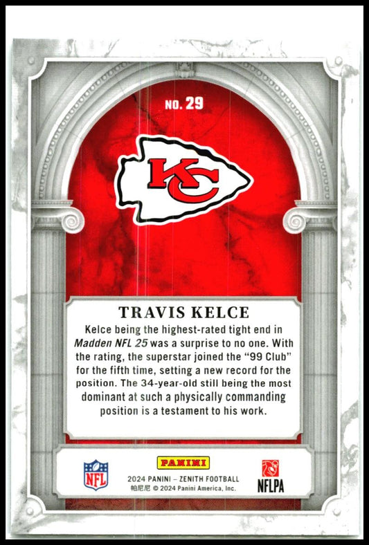 2024 Panini Zenith Z Marquee #29 Travis Kelce Kansas City Chiefs