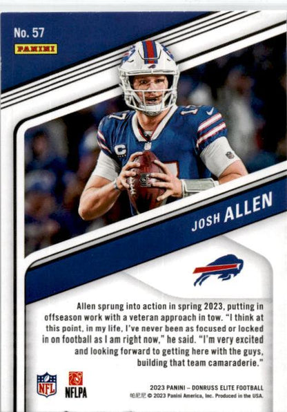 2023 Donruss Elite #57 Josh Allen Buffalo Bills