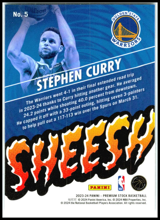 2023-24 Hoops Premium Stock Sheesh Silver Prizm #5 Stephen Curry Warriors