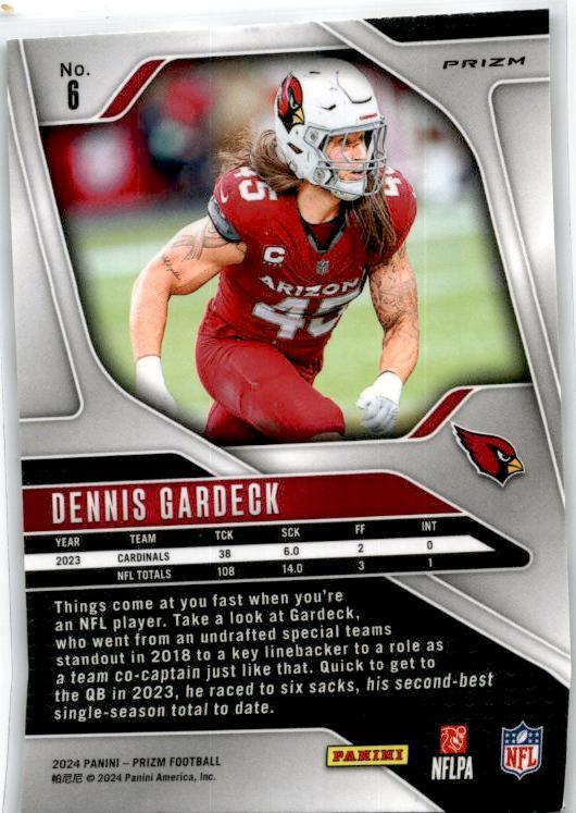 2024 Panini Prizm #6 Dennis Gardeck Red White and Blue
