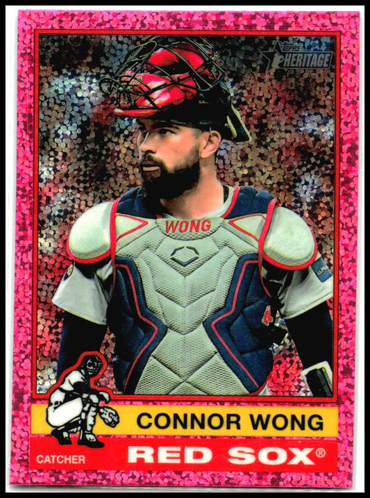 2025 Topps Heritage Chrome Pink Sparkle Refractor #235 Connor Wong Boston