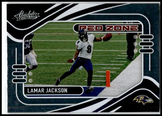 2021 Panini Absolute Red Zone #RZ20 Lamar Jackson Baltimore Ravens