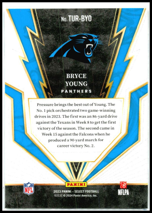 2023 Panini Select Turbocharged #TUR-BYO Bryce Young Carolina Panthers