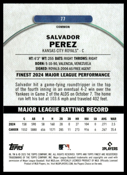 2025 Finest #77 Salvador Perez