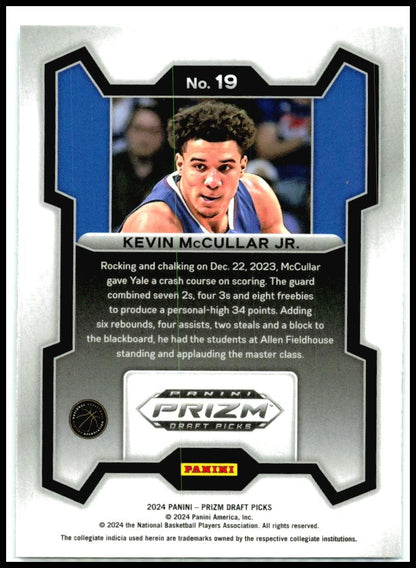 2024 Panini Prizm Draft Picks #19 Kevin McCullar Jr. Knicks
