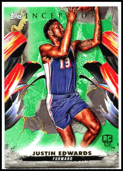 2024-25 Topps Inception Green #49 Justin Edwards Rookie Philadelphia 76ers