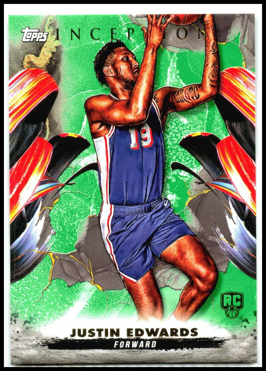 2024-25 Topps Inception Green #49 Justin Edwards Rookie Philadelphia 76ers