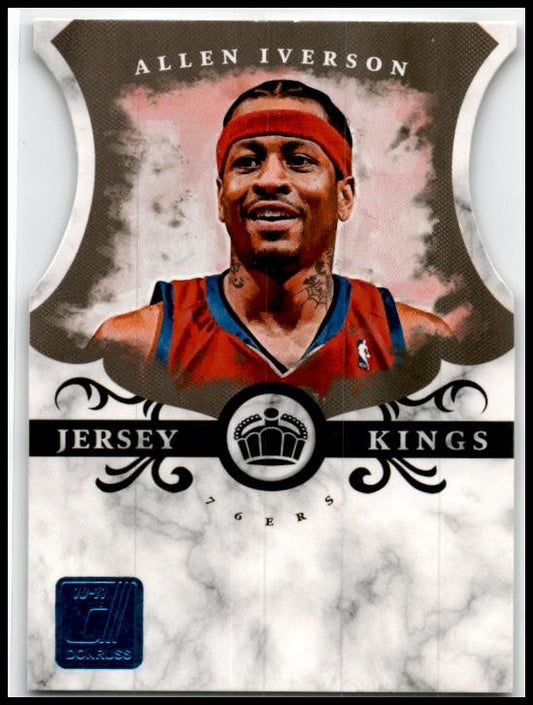 2010-11 Donruss Jersey Kings Die Cuts Sapphire #1 Allen Iverson 76ers