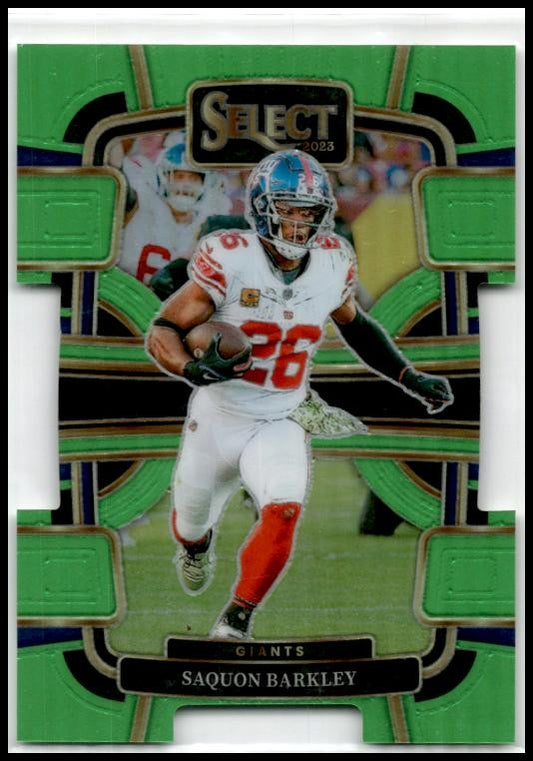 2023 Panini Select Neon Green Prizms Die Cuts #75 Saquon Barkley Giants