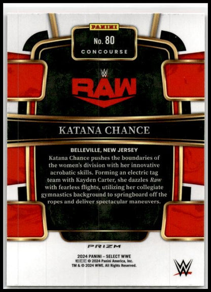 2024 Panini Select WWE Orange Ice Prizms #80 Katana Chance