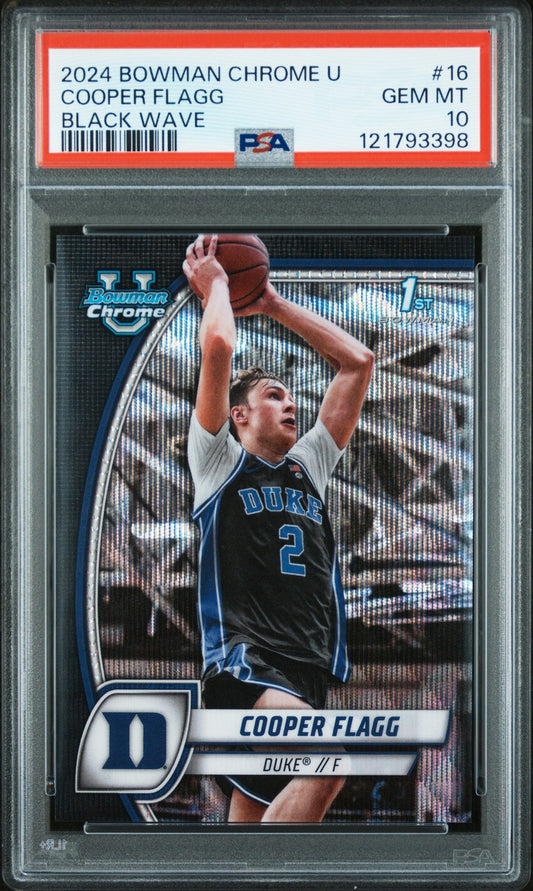 2024 Bowman Chrome University Black Wave #16 Cooper Flagg
